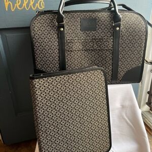 Joy Mangano Weekender Carry All w/Matching Laptop Case Travel Bag Set